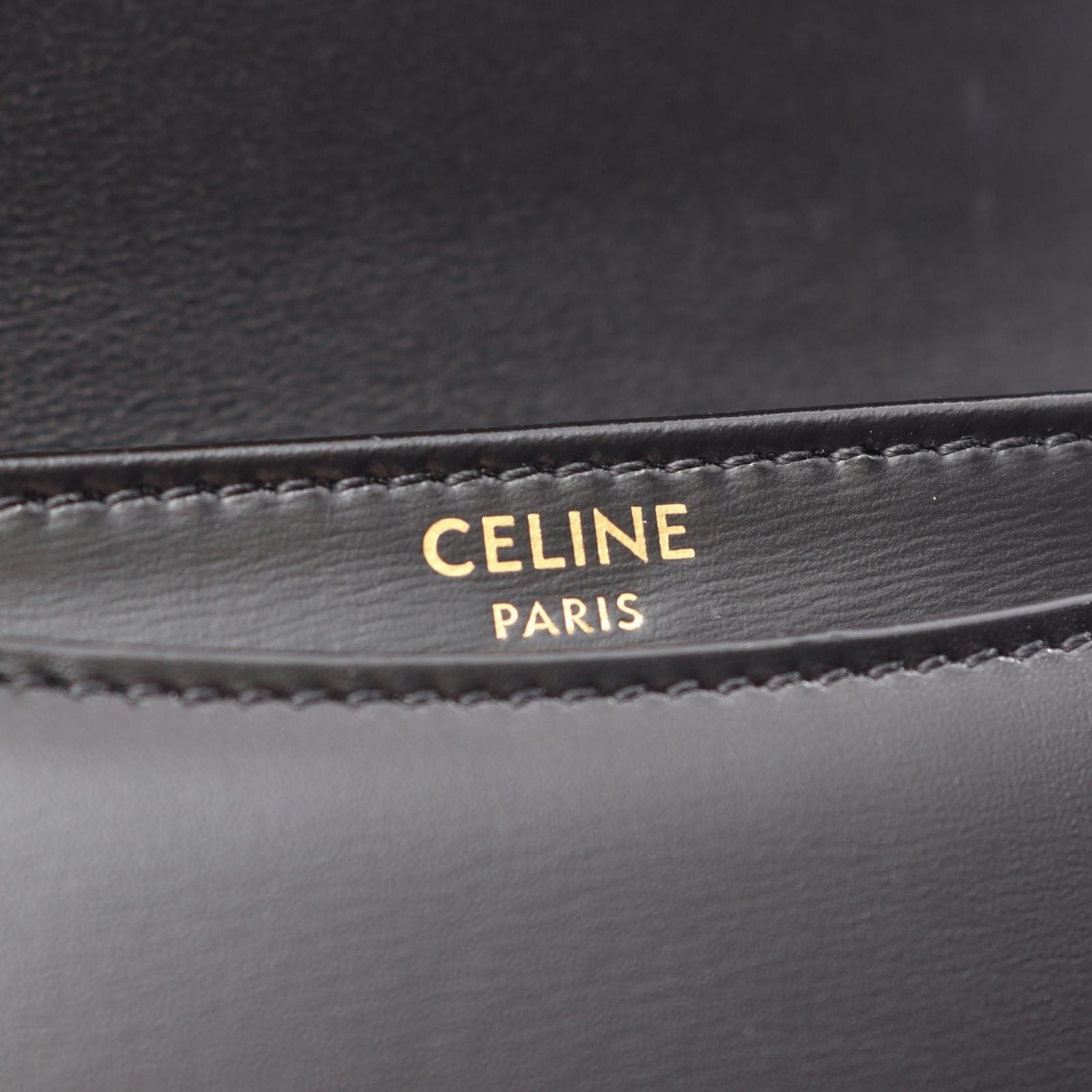 Celine Handbag Triomphe Mini Besace Clair 2-Way Black Leather — view 4