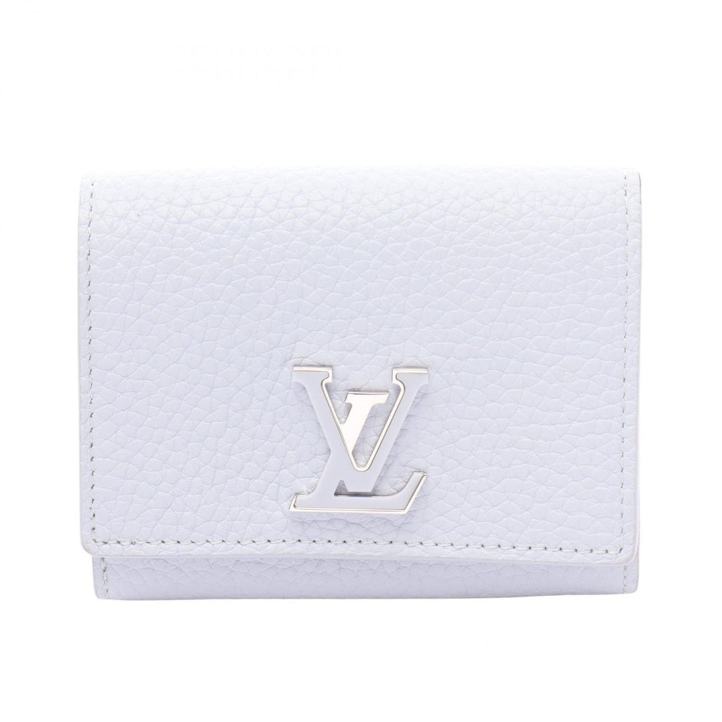 Louis Vuitton Bifold Wallet Portefeuille Capucines Tiny Lightblue Leather