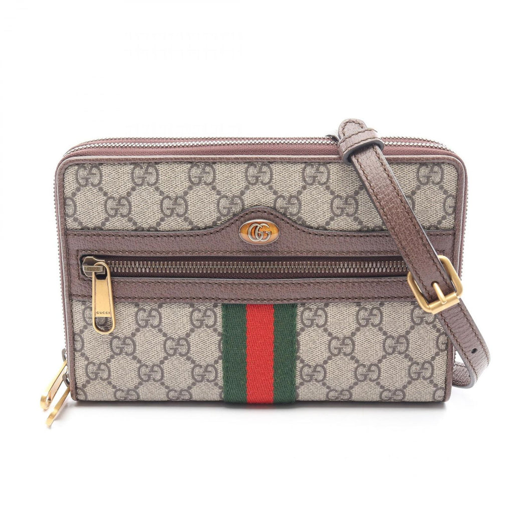 Gucci Shoulder Bag Ophidia GG Supreme Beige Brown Canvas Leather