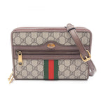 Gucci Shoulder Bag Ophidia GG Supreme Beige Brown Canvas Leather