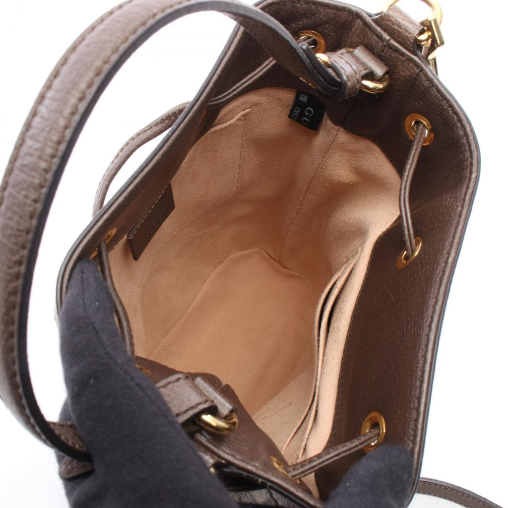Gucci Ophidia GG Supreme Small Bucket Drawstring 2-Way Beige Brown Canvas — view 3
