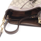 Gucci Ophidia GG Supreme Small Bucket Drawstring 2-Way Beige Brown Canvas — view 8