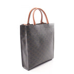 Celine Tote Small Vertical Cover Triomphe 2-Way Black Brown Canvas Leather — view 2