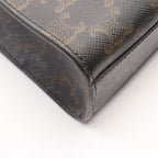 Celine Tote Small Vertical Cover Triomphe 2-Way Black Brown Canvas Leather — view 5