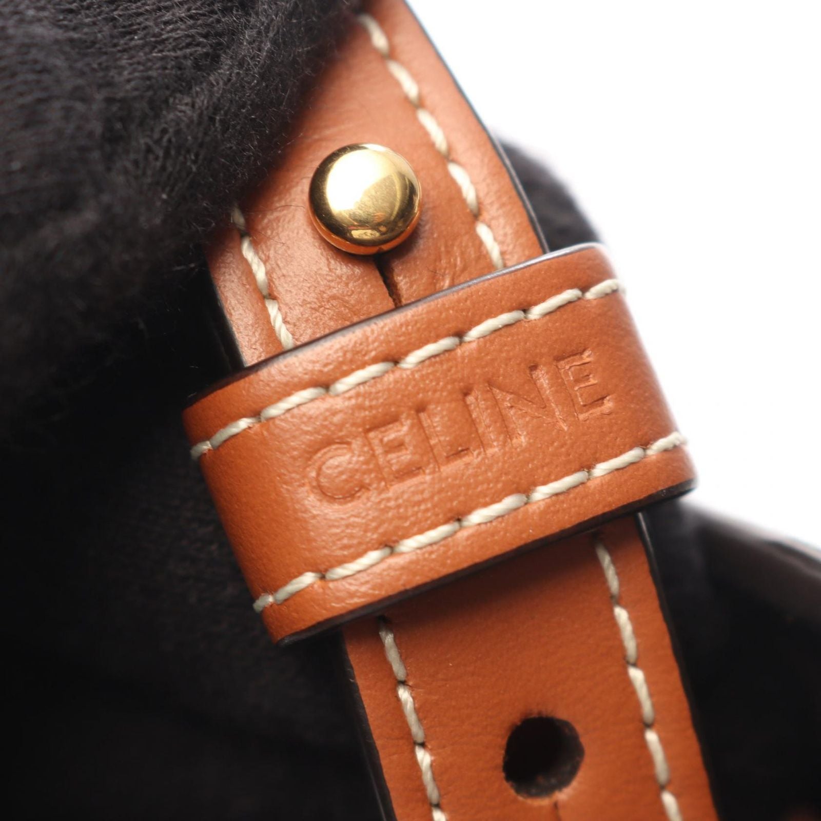 Celine Tote Small Vertical Cover Triomphe 2-Way Black Brown Canvas Leather — view 4