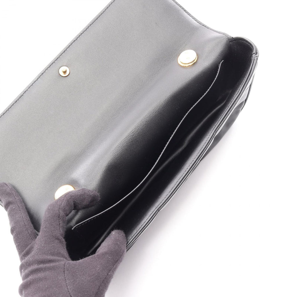 Celine Shoulder Bag Matelasse Monochrome Black Leather Chain — view 3