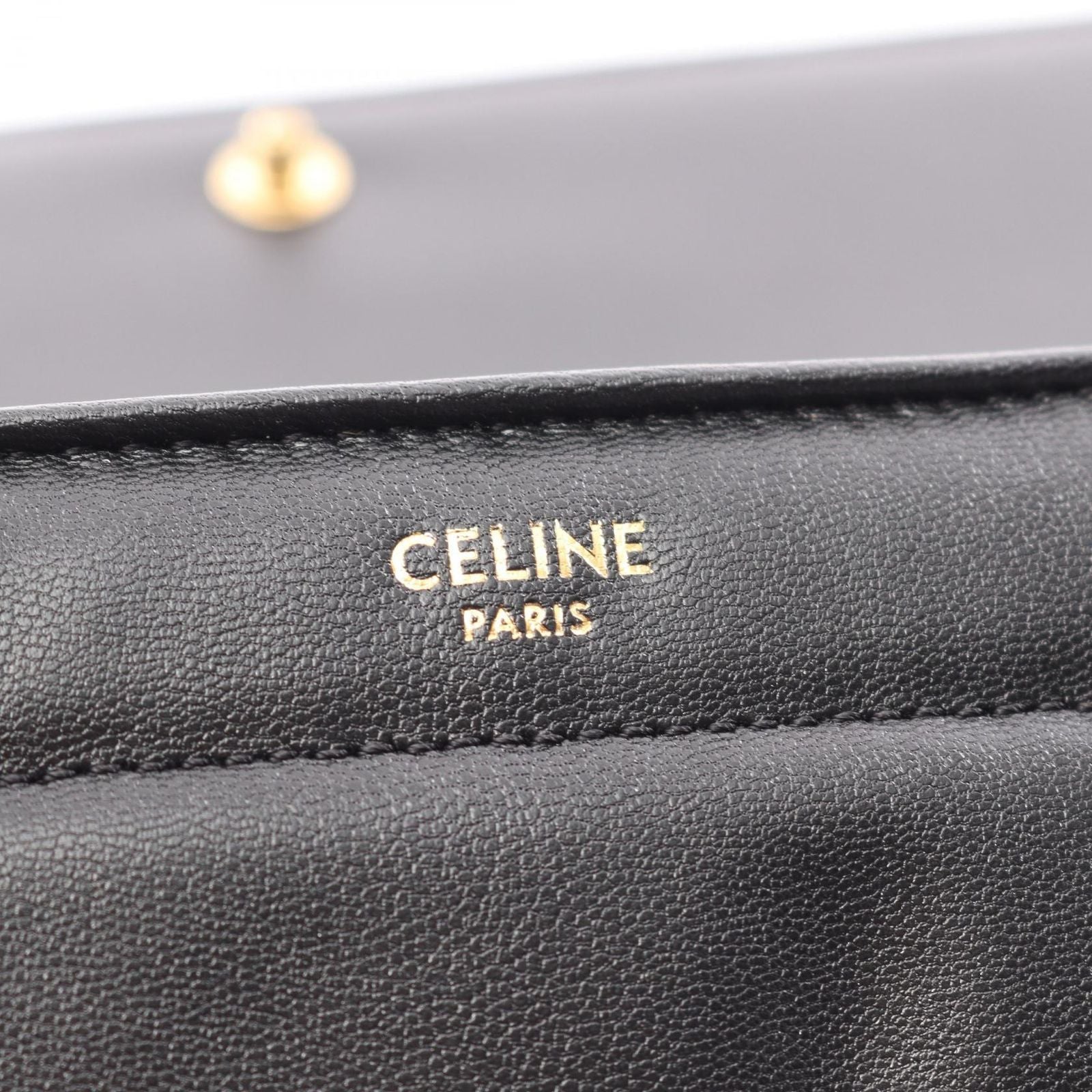 Celine Shoulder Bag Matelasse Monochrome Black Leather Chain — view 4