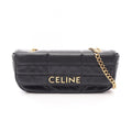 Celine Shoulder Bag Matelasse Monochrome Black Leather Chain