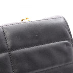 Celine Shoulder Bag Matelasse Monochrome Black Leather Chain — view 6