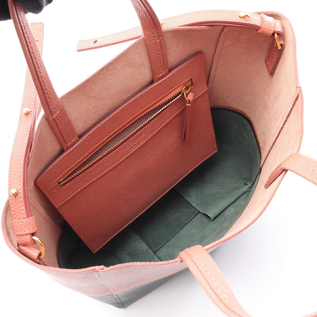 Celine Tote Vertical Small Cover 2-Way Pink Green Leather — view 3