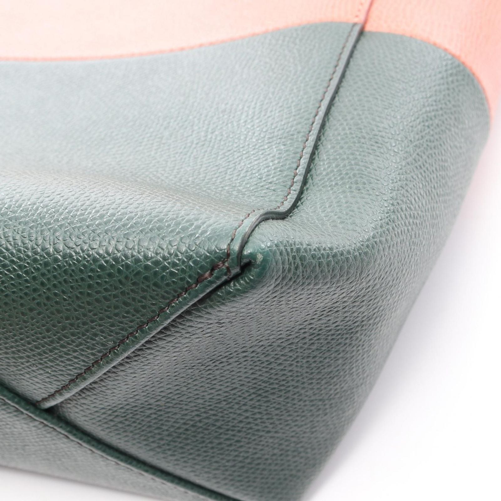 Celine Tote Vertical Small Cover 2-Way Pink Green Leather — view 9