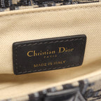 Dior Saddle Bag Mini Oblique Jacquard 2-Way Navy Canvas Leather — view 4