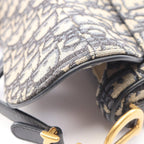 Dior Saddle Bag Mini Oblique Jacquard 2-Way Navy Canvas Leather — view 7
