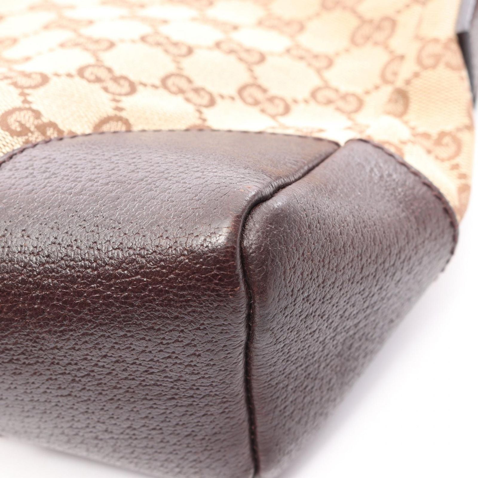 Gucci Shoulder Bag GG Canvas Beige Dark Brown — view 9