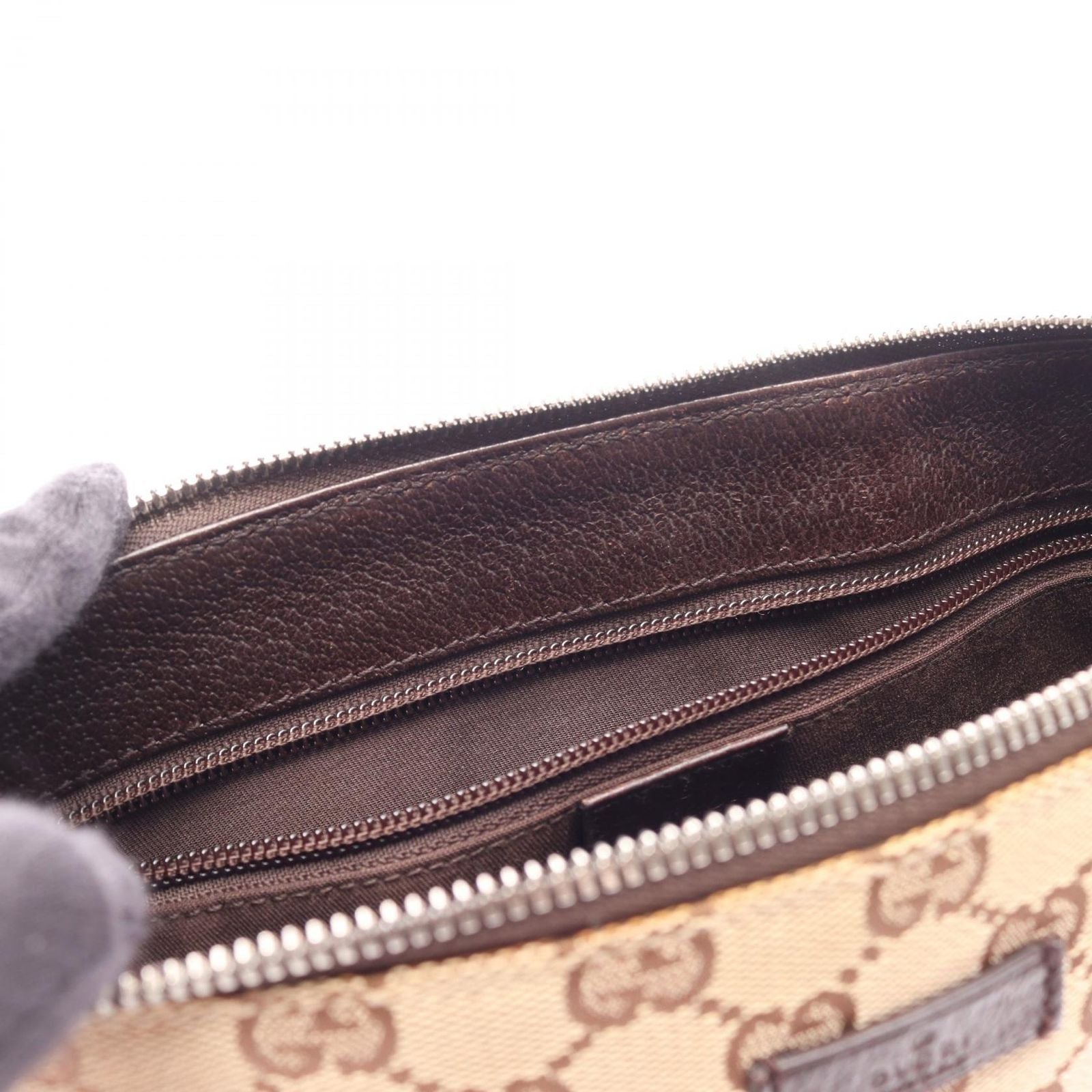 Gucci Shoulder Bag GG Canvas Beige Dark Brown — view 5