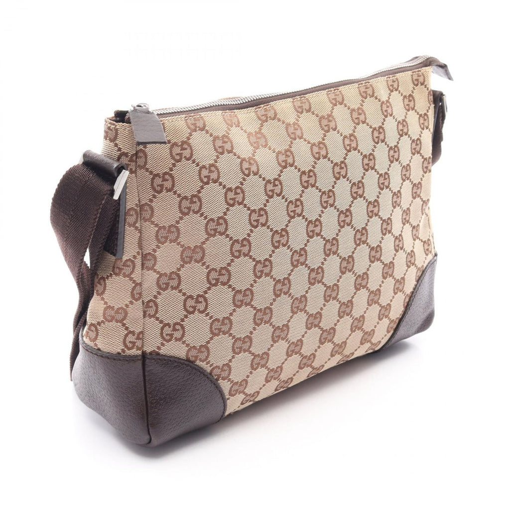 Gucci Shoulder Bag GG Canvas Beige Dark Brown — view 2