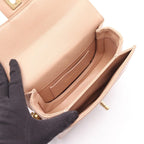 Chanel Shoulder Bag Quilted Beige Calf Small Chain — view 3