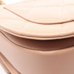 Chanel Shoulder Bag Quilted Beige Calf Small Chain — view 8