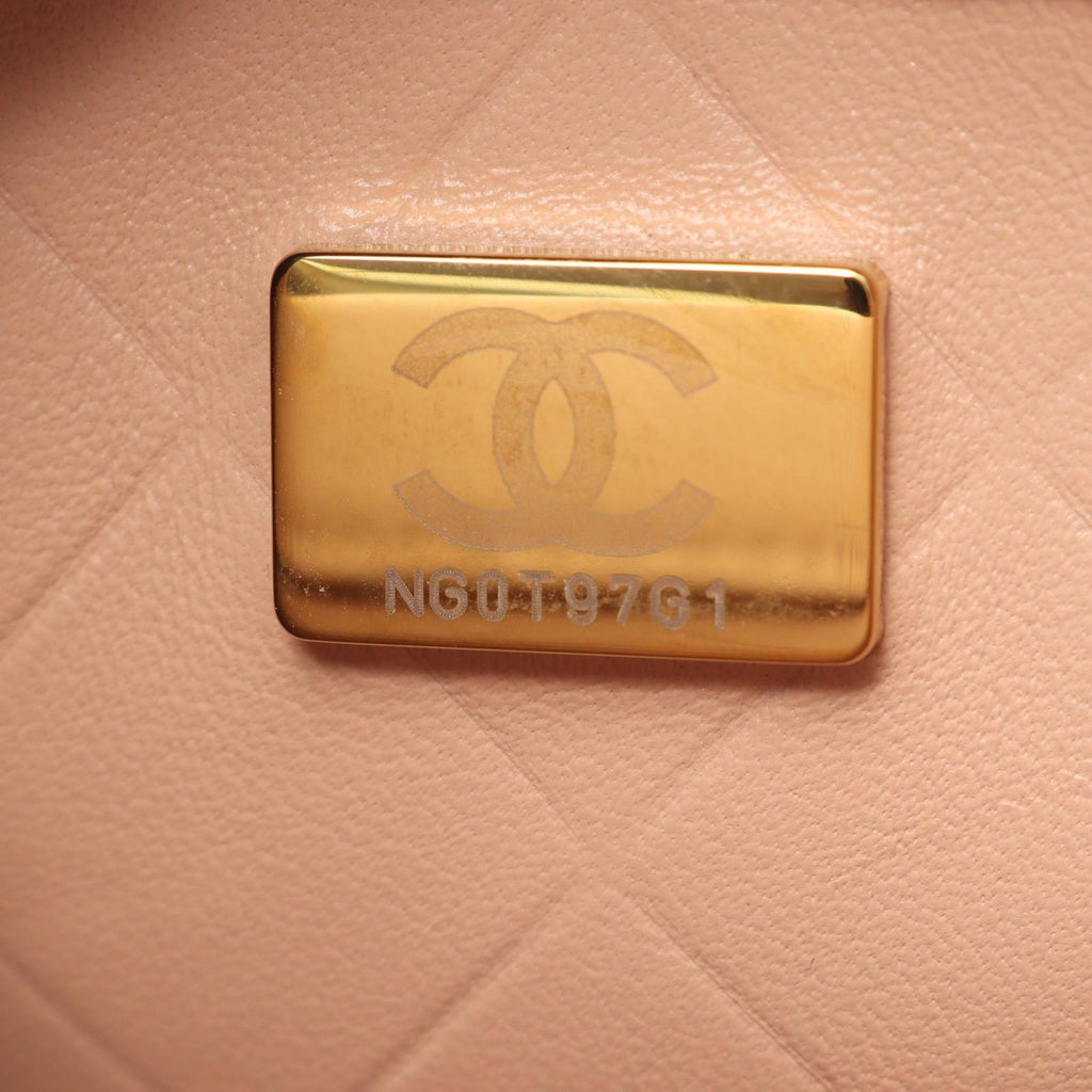 Chanel Shoulder Bag Quilted Beige Calf Small Chain — view 5