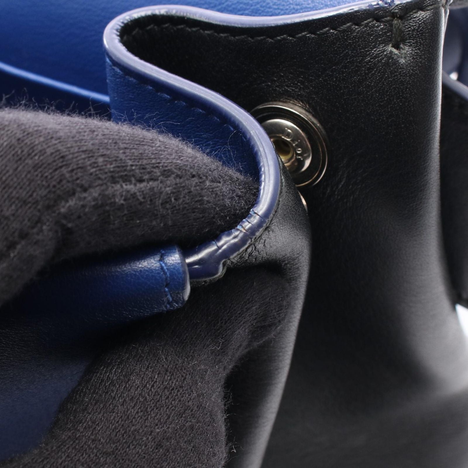 Dior Shoulder Bag BE Black Blue Lambskin — view 9