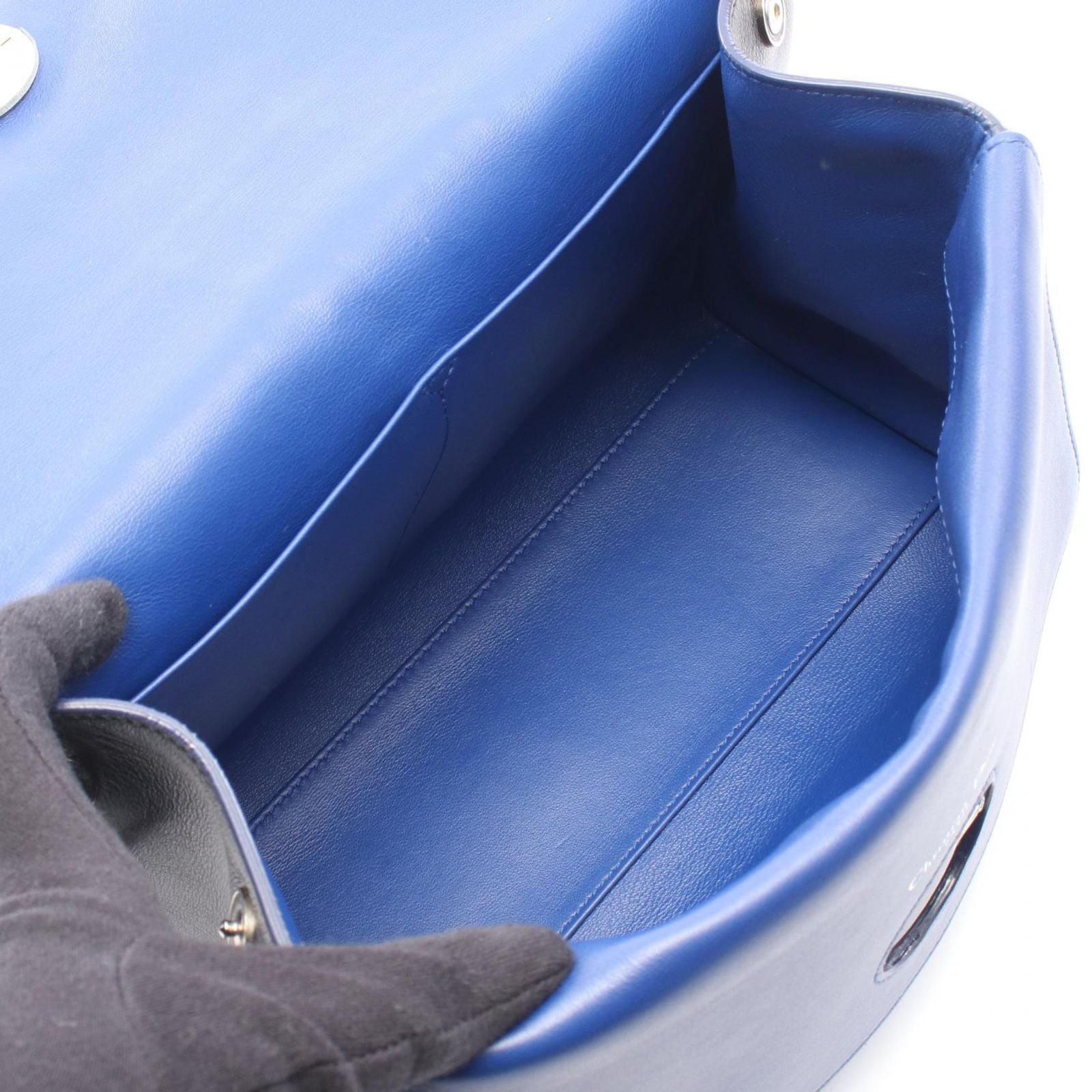 Dior Shoulder Bag BE Black Blue Lambskin — view 3