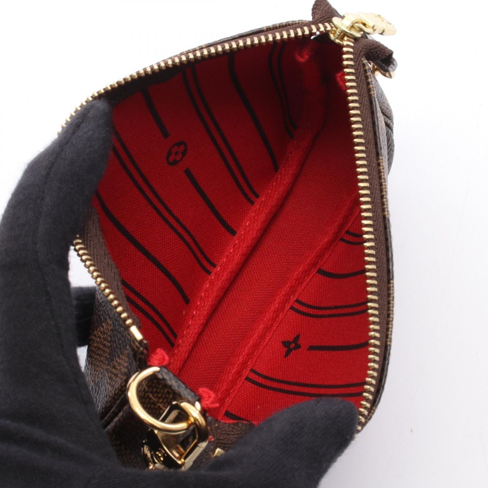 Louis Vuitton Handbag Mini Pochette Accessoire Damier Ebene T&b Canvas Leather — view 3