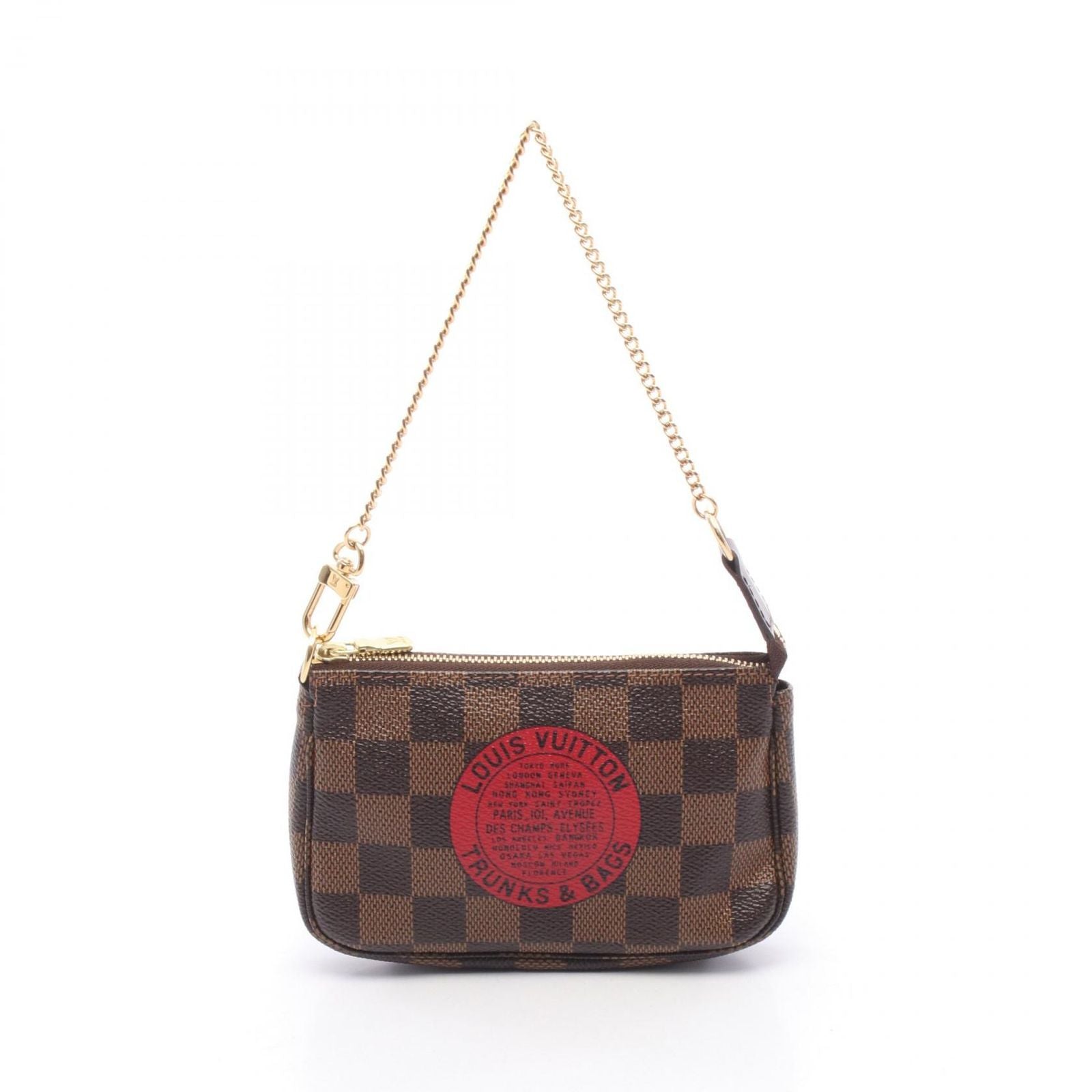 Louis Vuitton Handbag Mini Pochette Accessoire Damier Ebene T&b Canvas Leather