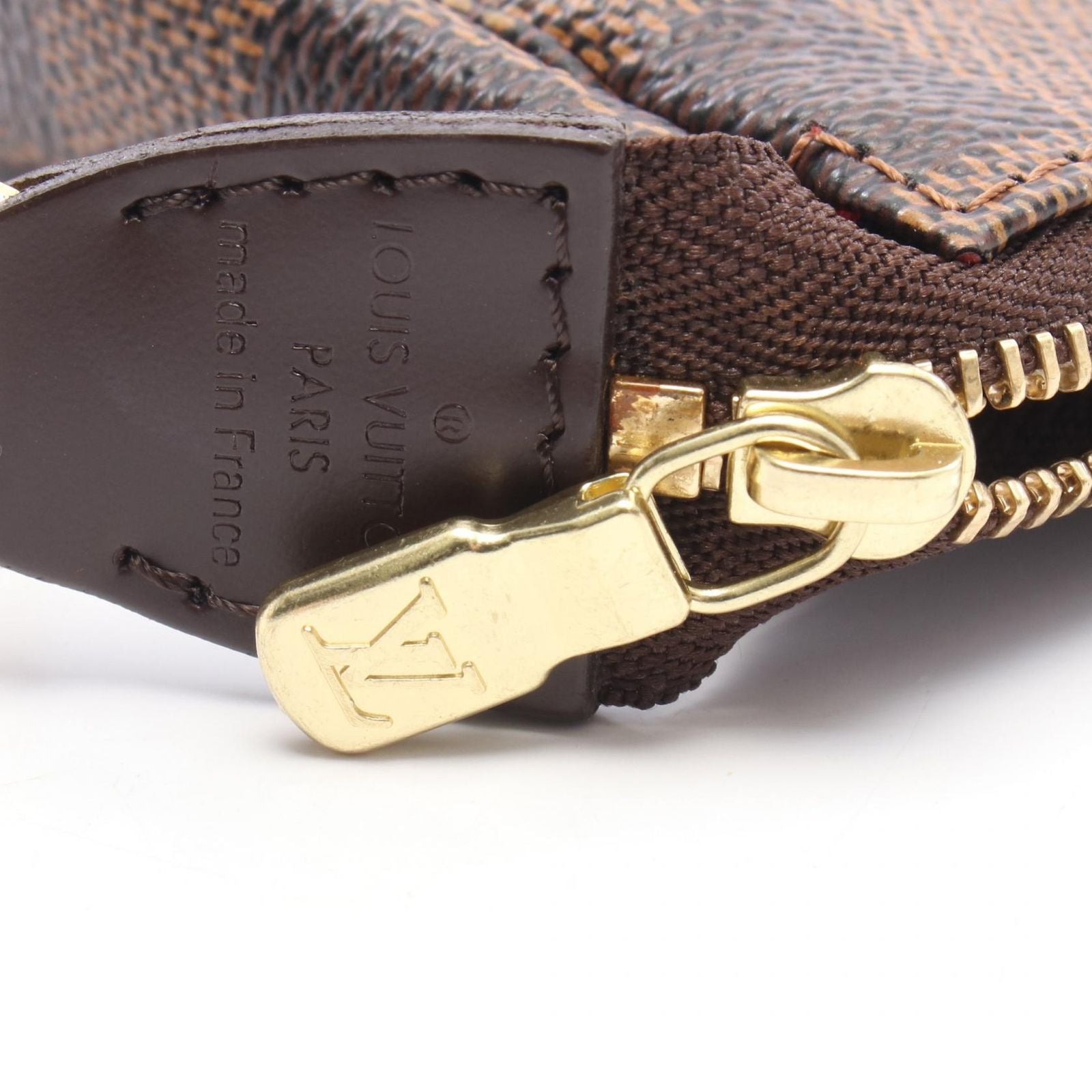 Louis Vuitton Handbag Mini Pochette Accessoire Damier Ebene T&b Canvas Leather — view 6