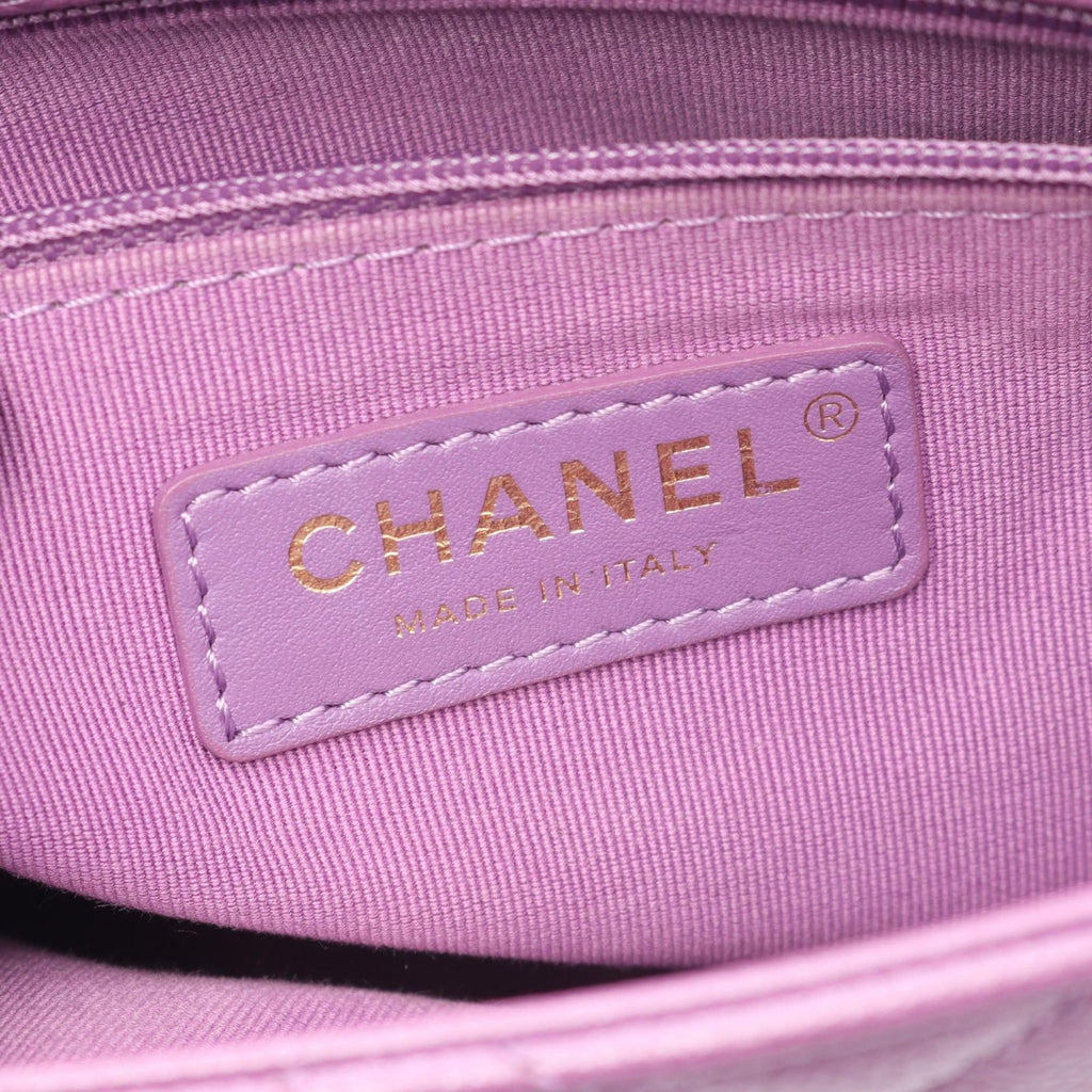Chanel Shoulder Bag Quilted Small Flap Purple Calf Chain — view 4