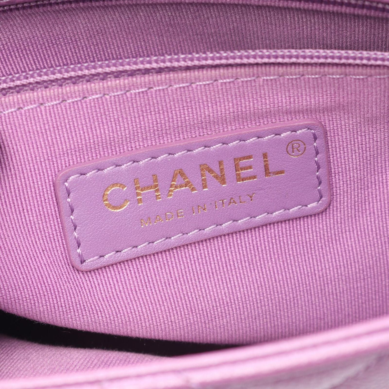 Chanel Shoulder Bag Quilted Small Flap Purple Calf Chain — view 4