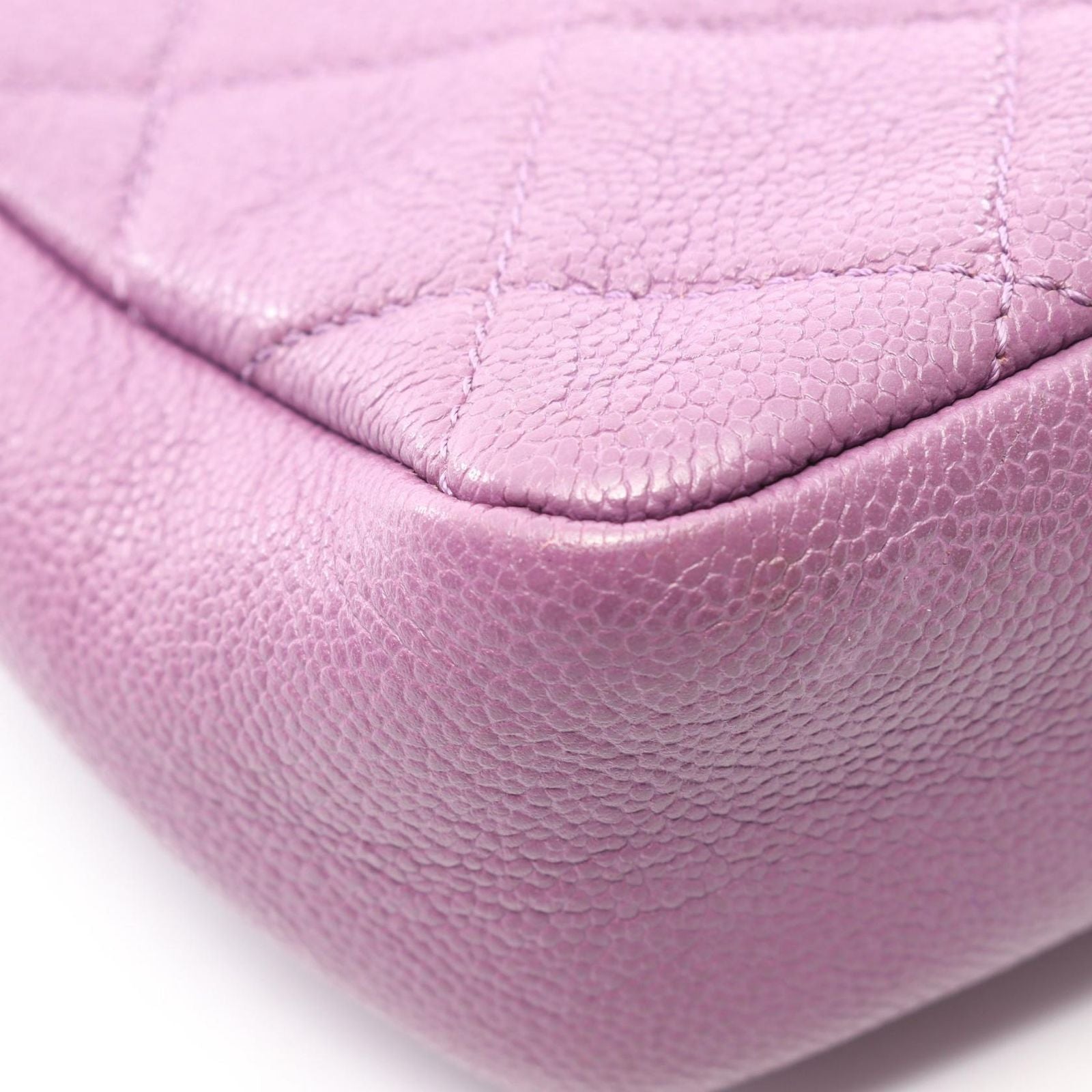 Chanel Shoulder Bag Quilted Small Flap Purple Calf Chain — view 9