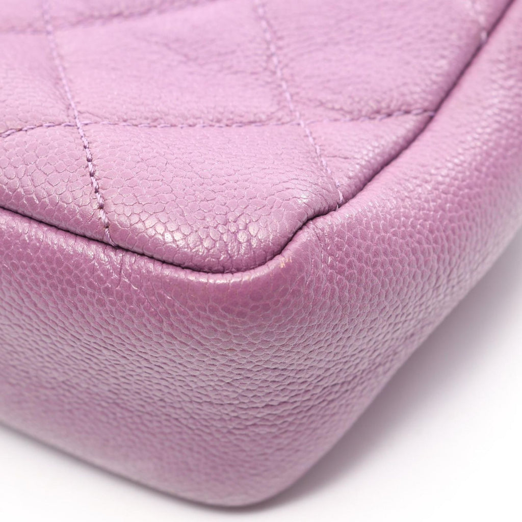 Chanel Shoulder Bag Quilted Small Flap Purple Calf Chain — view 8