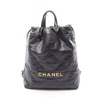 Chanel Backpack 22 Small Black Leather 22 Quilted Chain