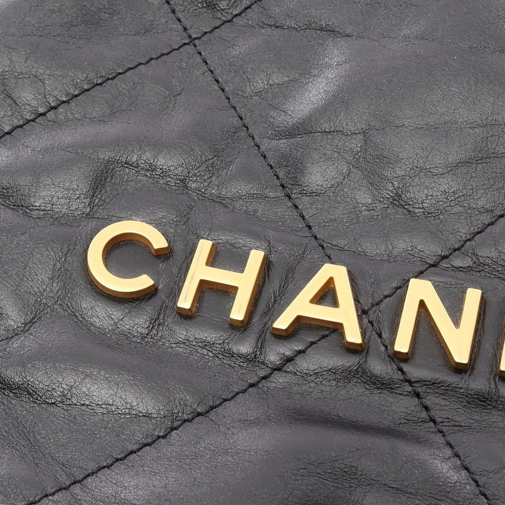 Chanel Backpack 22 Small Black Leather 22 Quilted Chain — view 6