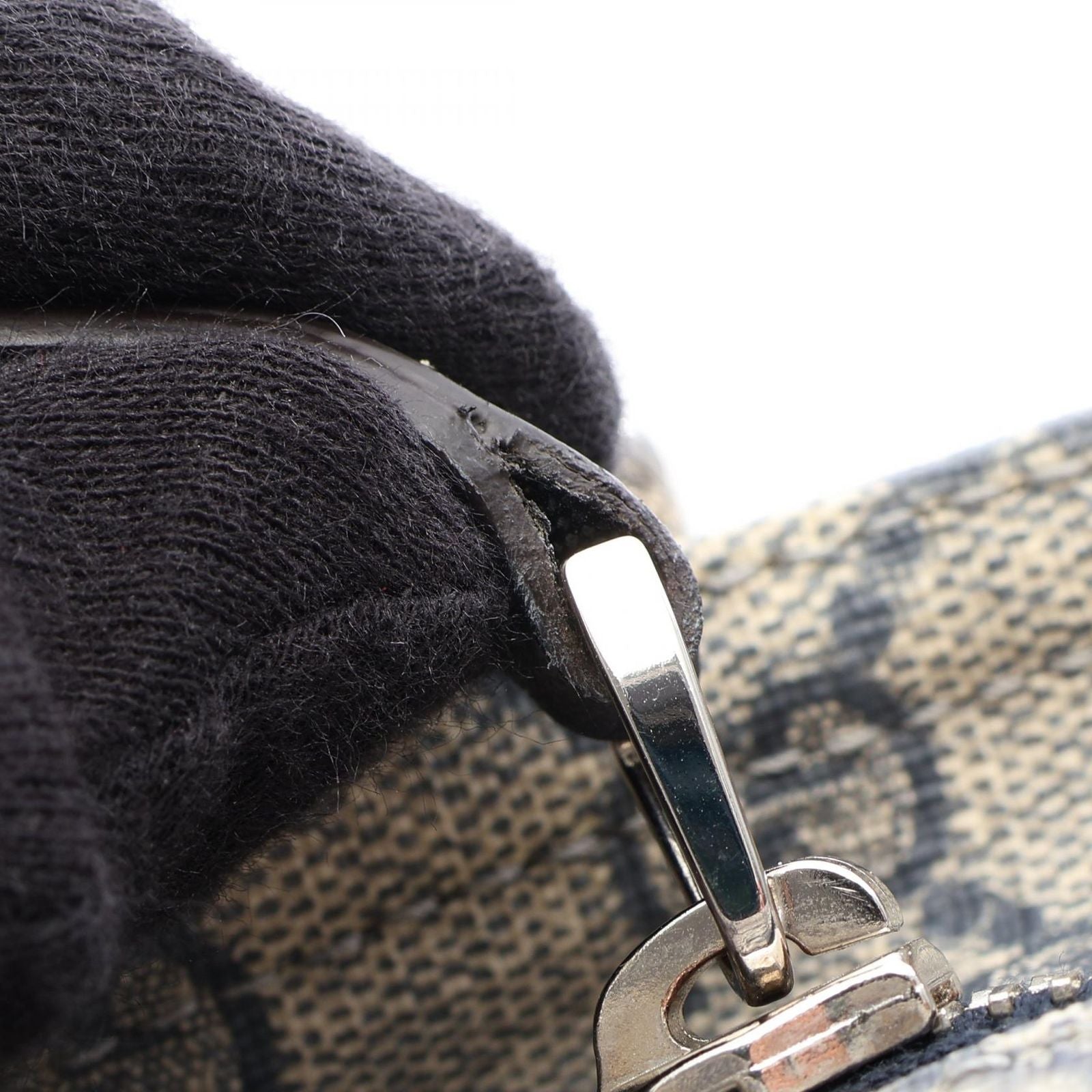 Gucci Shoulder Bag GG Supreme Navy Canvas Leather — view 8