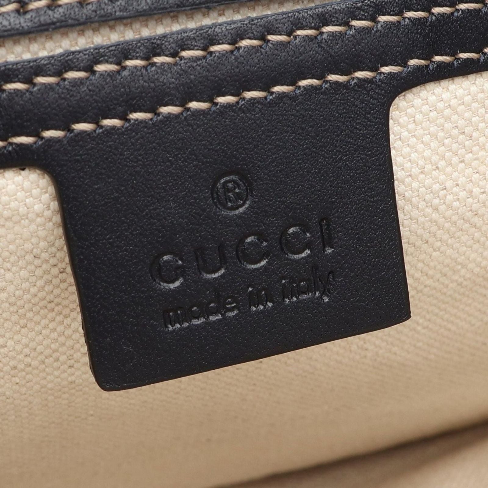 Gucci Shoulder Bag GG Supreme Navy Canvas Leather — view 4