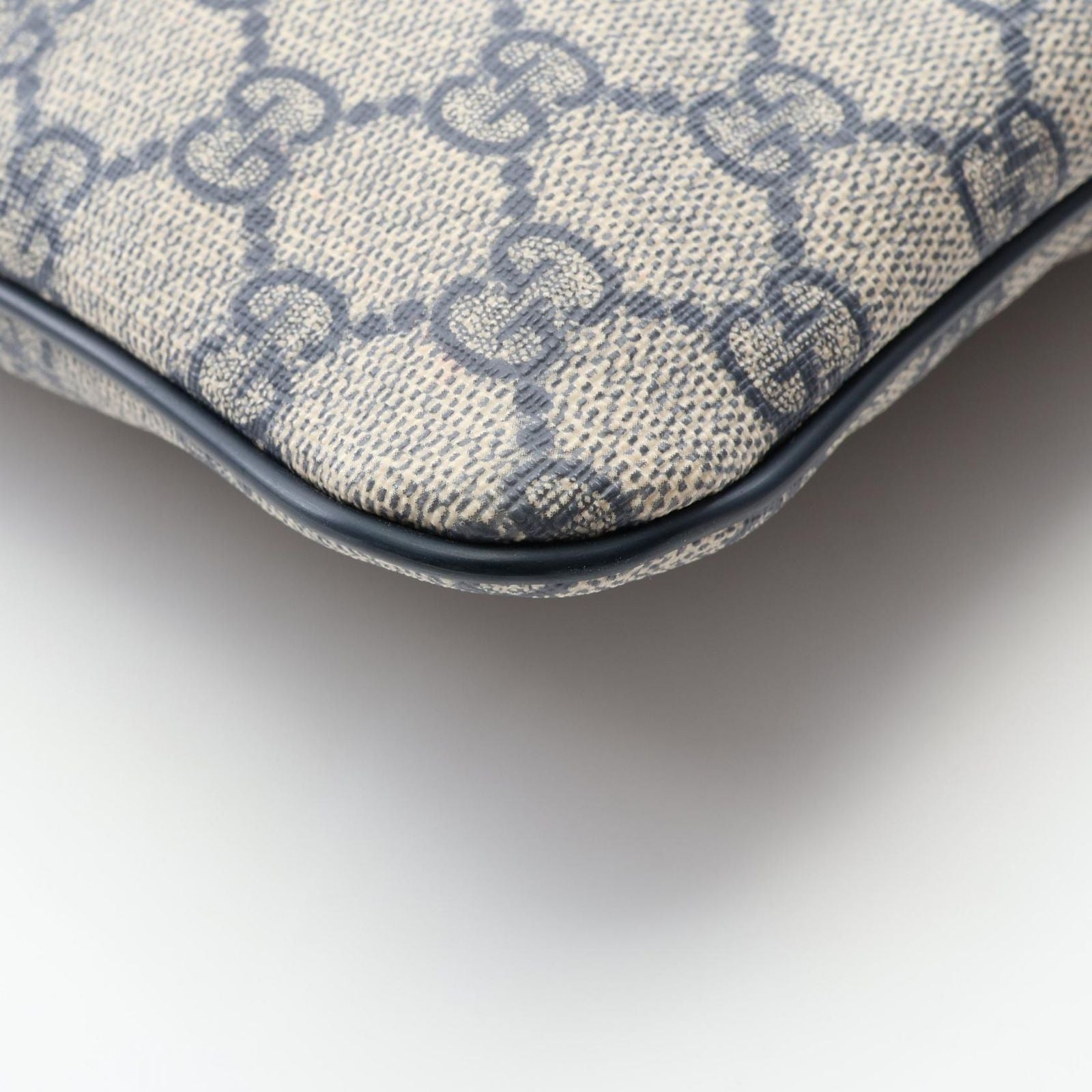 Gucci Shoulder Bag GG Supreme Navy Canvas Leather — view 7