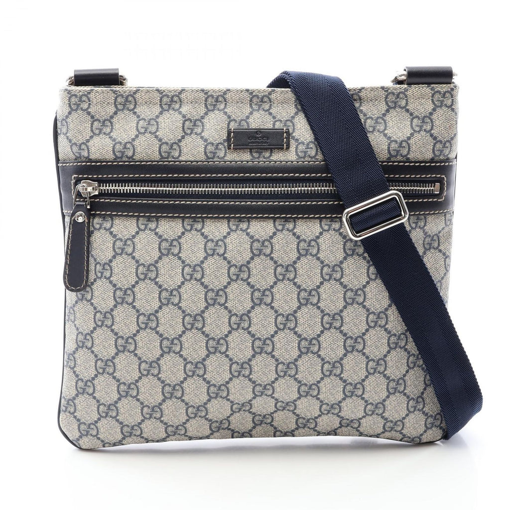 Gucci Shoulder Bag GG Supreme Navy Canvas Leather