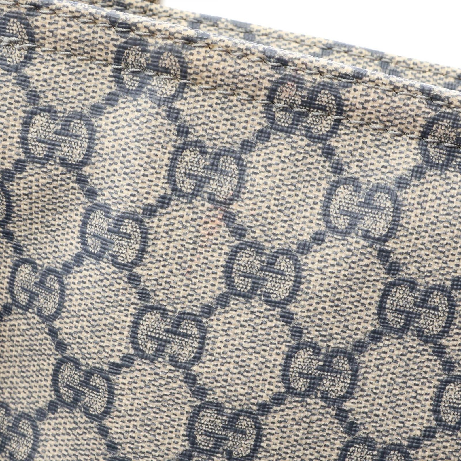 Gucci Shoulder Bag GG Supreme Navy Canvas Leather — view 6