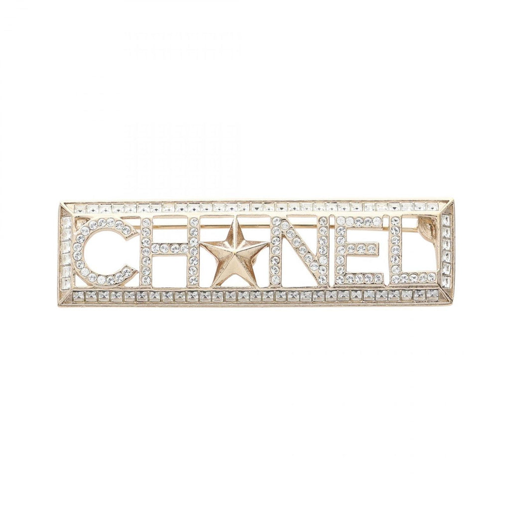 Chanel Brooch Logo Gold