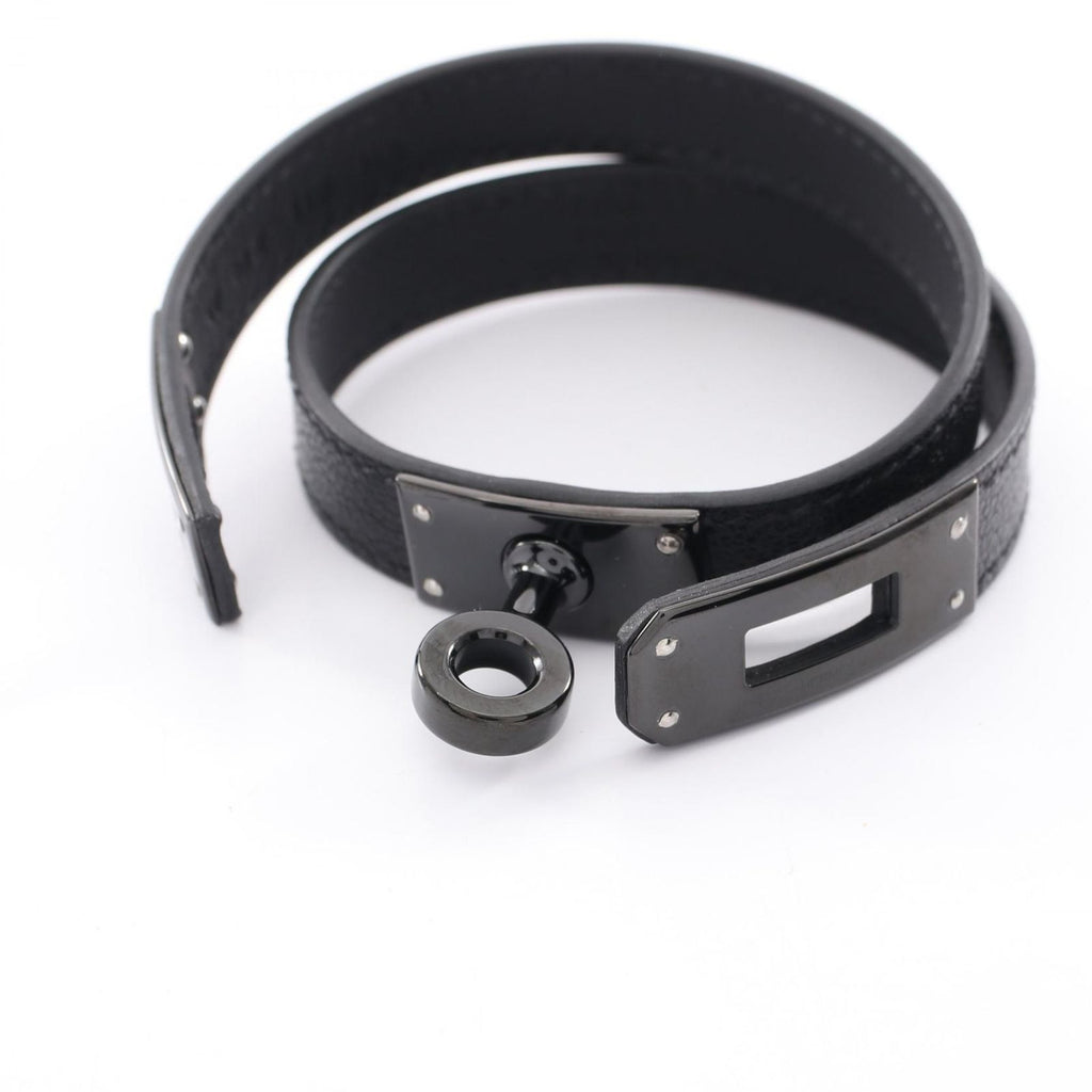 Hermes Bracelet Kelly Double Tour So Black Leather — view 3