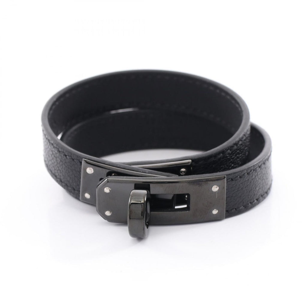 Hermes Bracelet Kelly Double Tour So Black Leather