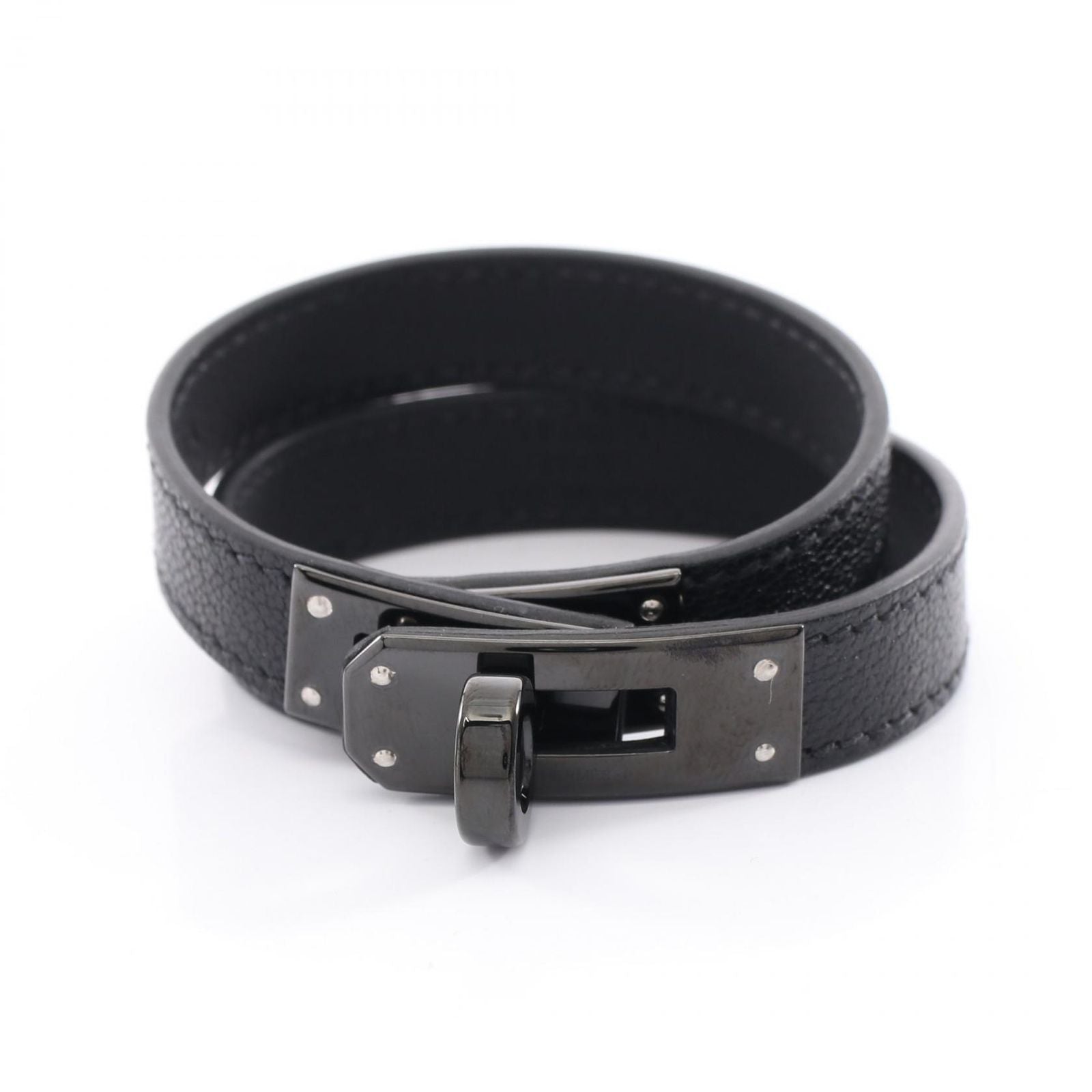 Hermes Bracelet Kelly Double Tour So Black Leather