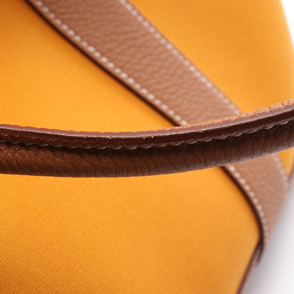 Hermes Tote Garden Party PM Saffron Gold Canvas Leather — view 8