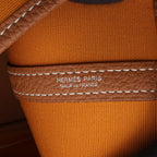 Hermes Tote Garden Party PM Saffron Gold Canvas Leather — view 4