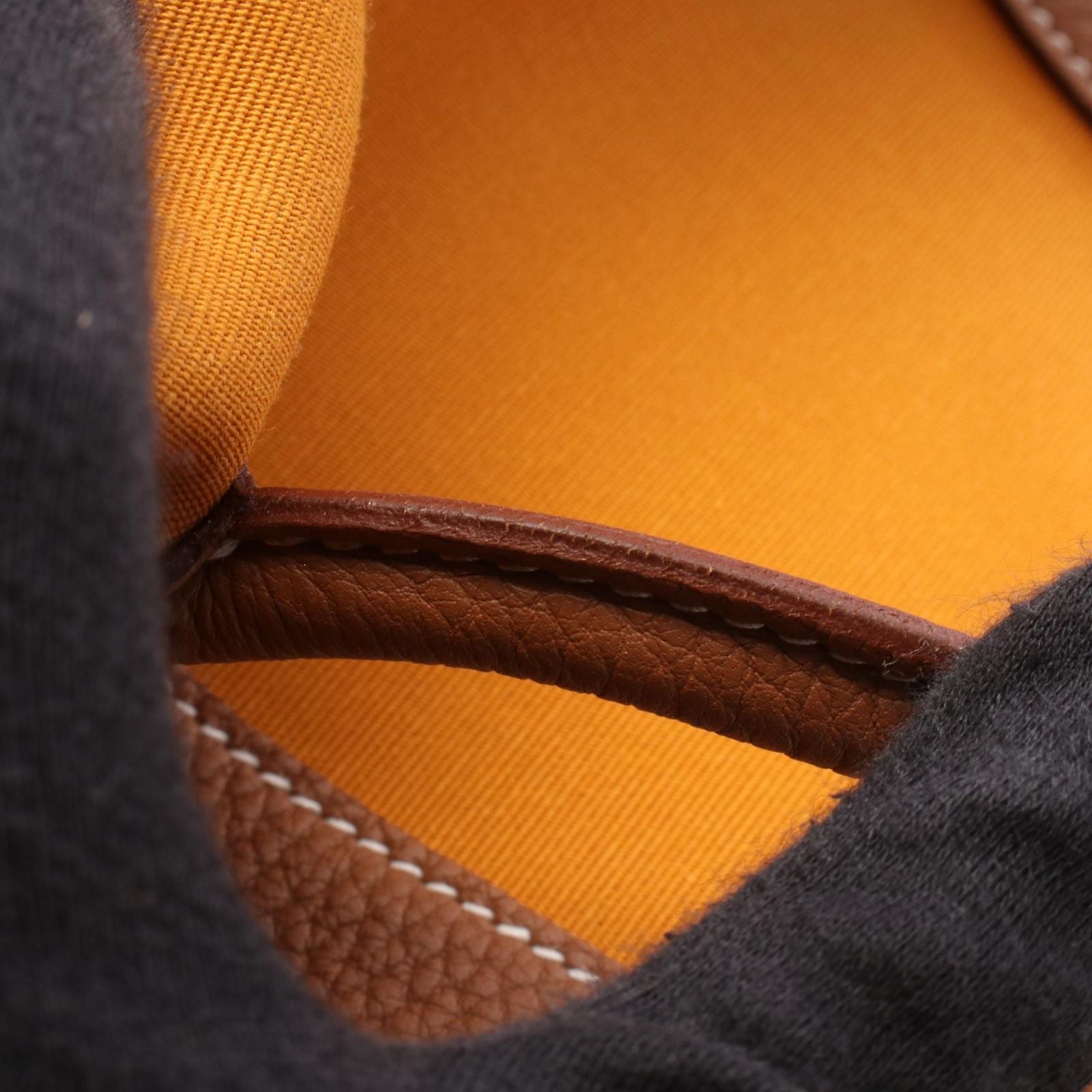 Hermes Tote Garden Party PM Saffron Gold Canvas Leather — view 7
