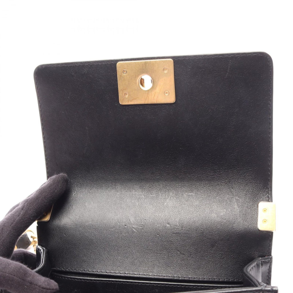 Chanel Shoulder Bag Boy Top Handle Flap 2-Way Black Leather Boy Top Chain — view 8