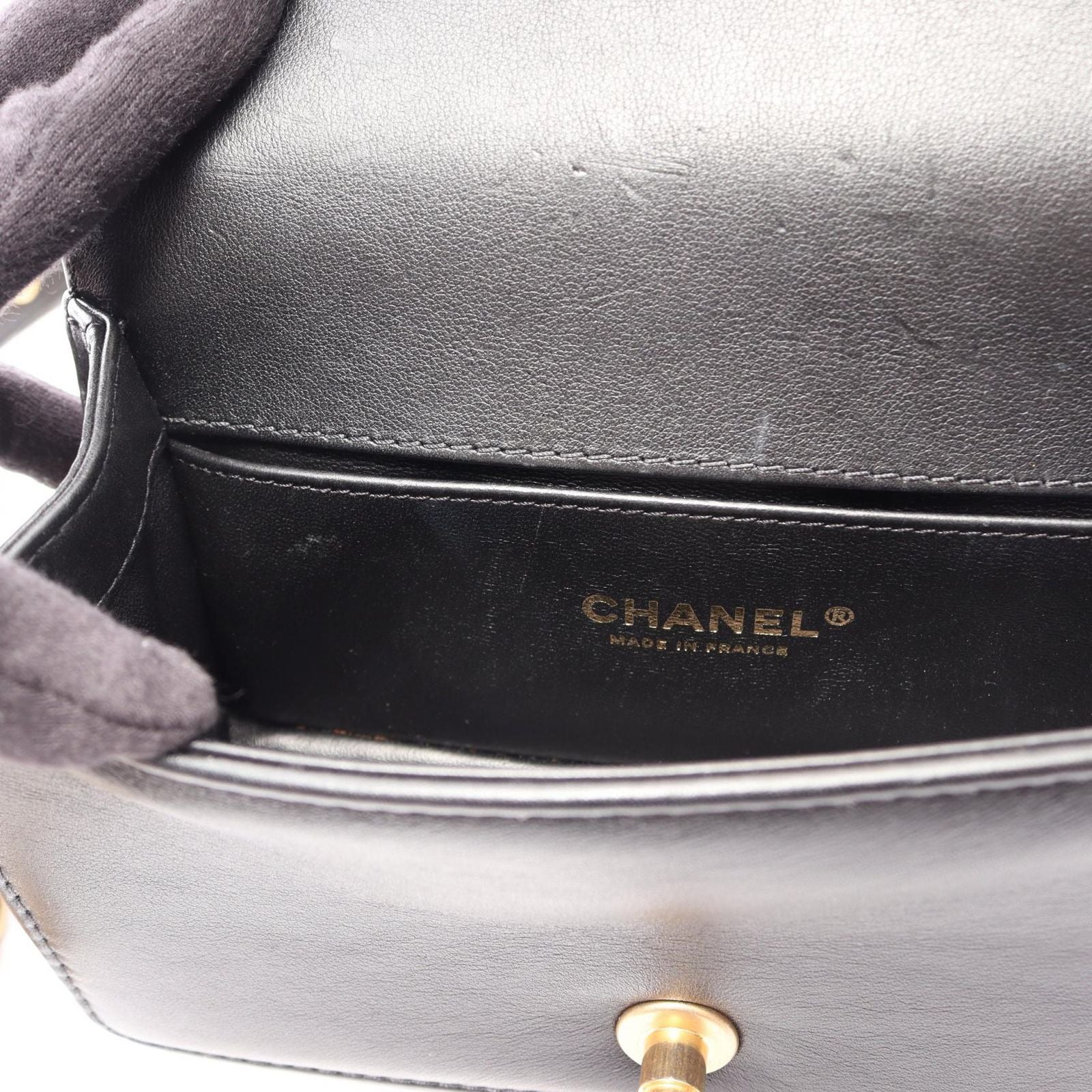 Chanel Shoulder Bag Boy Top Handle Flap 2-Way Black Leather Boy Top Chain — view 7