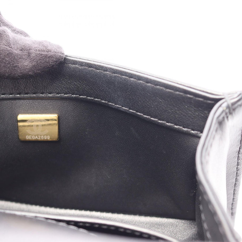 Chanel Shoulder Bag Boy Top Handle Flap 2-Way Black Leather Boy Top Chain — view 6