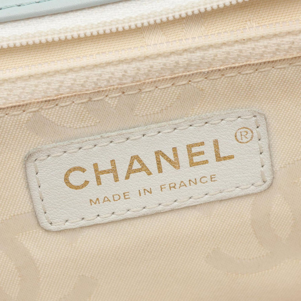 Chanel Handbag Wild Stitch Top Handle Lightblue Leather — view 4
